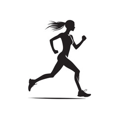 Obraz premium Running Women Vector - Illustration of Running Women - Minimalist Running women Design