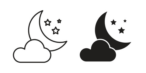 Cloud moon icon