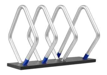 Zigzag pattern floor bike rack with a silver galvanized finish for high-traffic areas