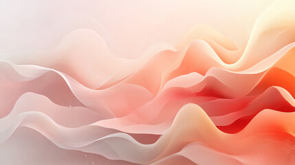 Obraz premium Abstract flowing shapes in soft peach and coral tones