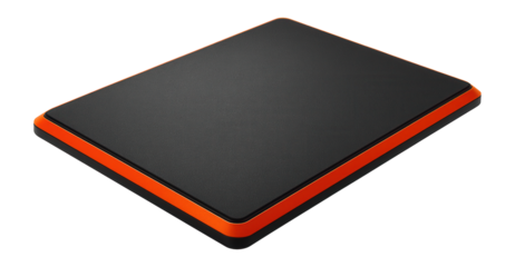 Thick rubber mat with beveled edges for weightlifting areas