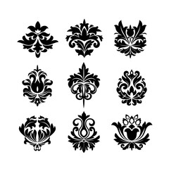 Black Floral Ornament Vector Design Collection