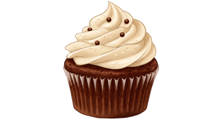 ふわふわクリームのチョコレートカップケーキ