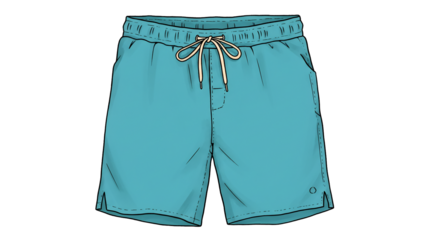 涼しげなターコイズブルーのスイムショーツ