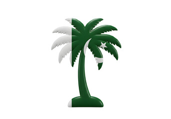 Pakistan Flag Colors Palm Tree | National Symbol for Independence Day, Patriotic Designs, and Cultural Identity