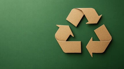 Eco-friendly recycling symbol on green background representing sustainability and conservation efforts
