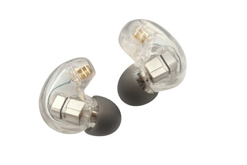 Naklejka premium High-quality in-ear monitors with transparent design