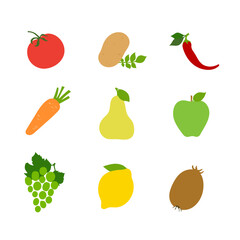 Fruit Vegetable Vector Design Collection
