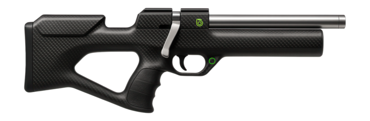 Bullpup-style air rifle with side lever action for competitive shooting