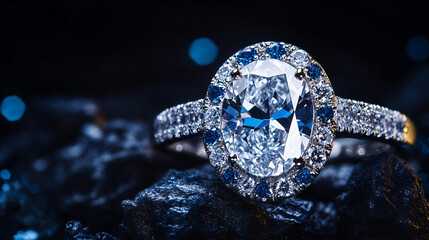 Obraz premium diamond ring on blue