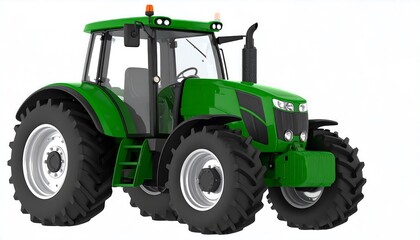 Obraz premium Green tractor, front view