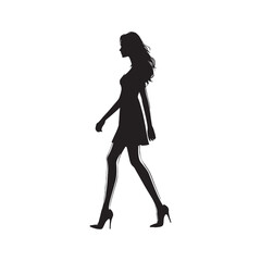 Minimalist Walking Women Silhouette - Illustration of Walking Women - Walking Women Design.