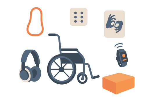Assistive devices and tools designed for accessibility and communication in daily life settings