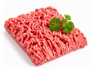 Fresh minced beef with parsley garnish