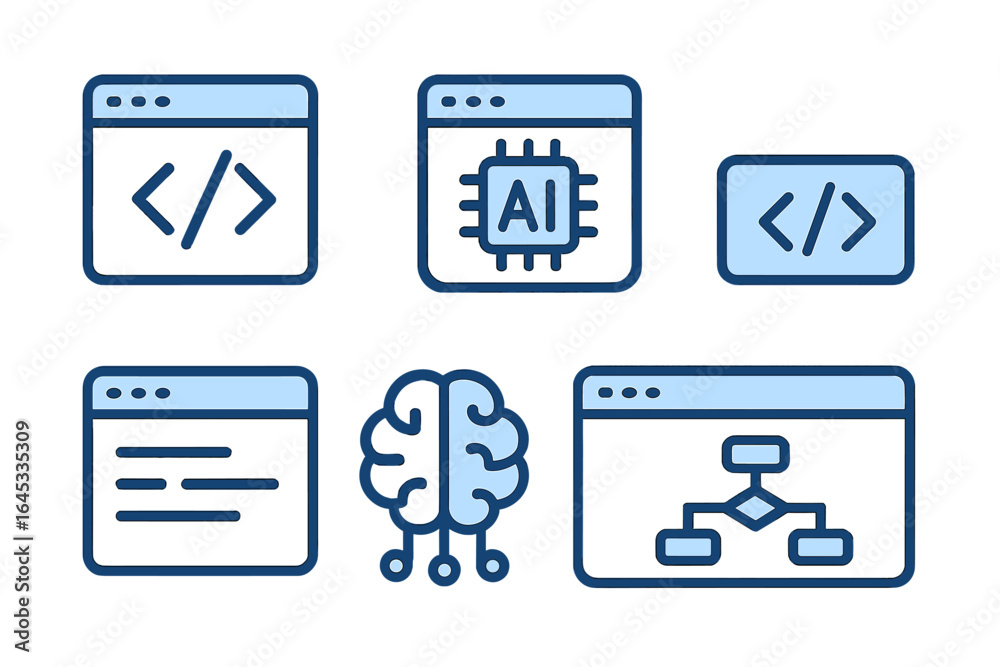 Wall mural development tools and concepts related to artificial intelligence and coding showcased in a simple g