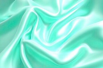 Obraz premium Mint-green silk fabric draped in soft folds