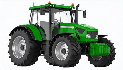 Obraz premium Green tractor isolated on white (1)