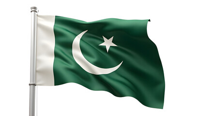 Pakistan independence day, flag of Pakistan on white background,