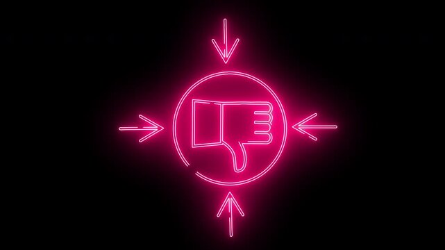 target icon and dislike icon with neon effect