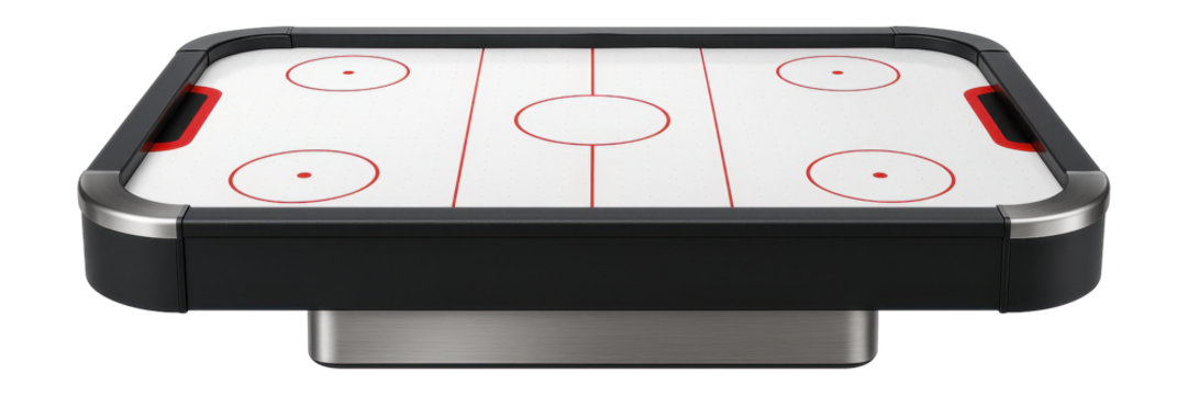 Tabletop air hockey game with a smooth MDF surface and a built-in fan system