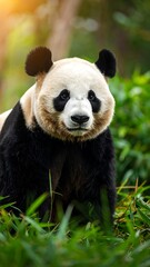 Fototapeta premium Close-up of a panda in a natural setting