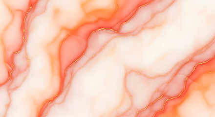 Obraz premium Abstract swirling patterns of orange and white marble with gold veins, a luxurious natural stone texture
