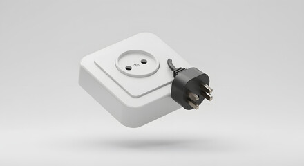 Incompatible electrical plug and power outlet. Global power standards and connectivity concept on a clean background.