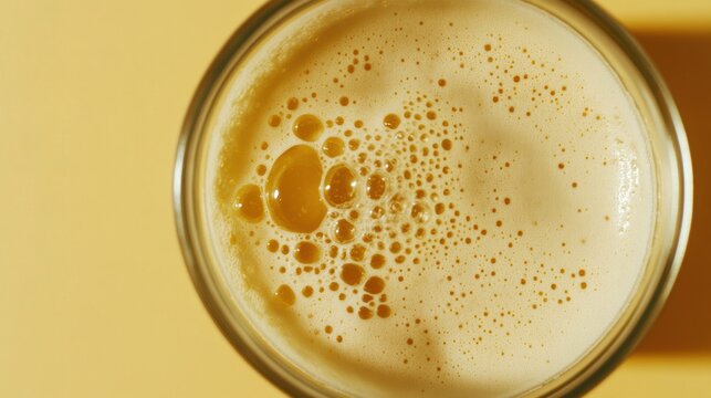 Creamy coffee drink in glass