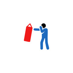 Professional boxer icon logo flat vector design
