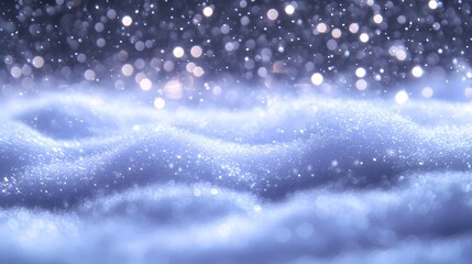 Beautiful snowflakes falling softly on a serene winter landscape during twilight hours