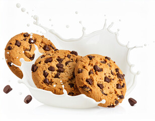 chocolate chip cookies and milk
