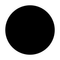 Single black circle, simple graphic design with basic geometrical elements