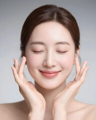 Joyful Woman Experiencing Soft and Smooth Skin