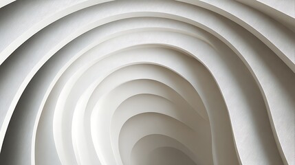 Obraz premium Curved White Layers in Modern Architecture