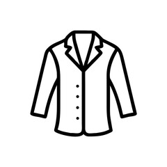 Naklejka premium Illustration of a blazer jacket with long sleeves and four buttons in a simple black outline style