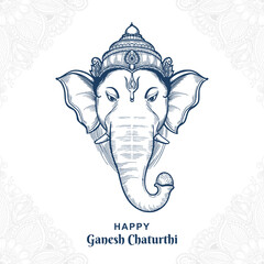 Hand draw sketch for ganesh chaturthi festival card background