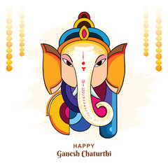 Beautiful ganesh chaturthi utsav festival card background