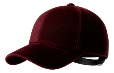Velvet cap with a structured front and adjustable strap