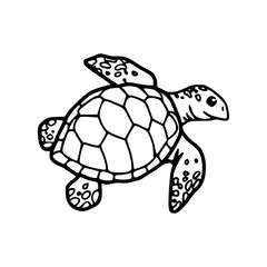 cute sea turtle cartoon vector
