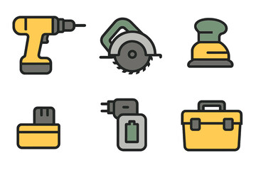 Various hand and power tools displayed in a clean format suitable for DIY projects and home improvement tasks