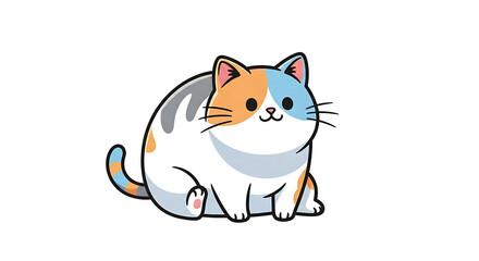 Obraz premium かわいい猫と子猫のイラスト – 癒し系で可愛らしい動物イラスト