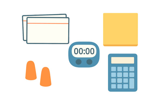 Resources for effective time management in academic or business settings with tools for organization and calculation