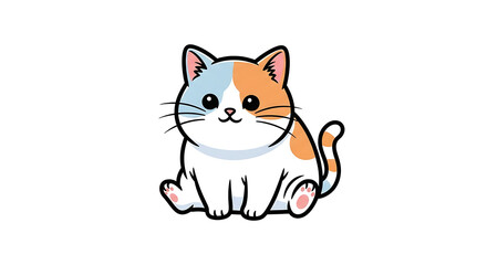 Obraz premium かわいい猫と子猫のイラスト – 癒し系で可愛らしい動物イラスト