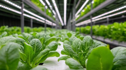 Hydroponic farming innovation urban greenhouse agriculture indoor close-up sustainable practices