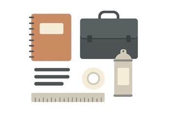 Office supplies and essentials arranged on a clean workspace for effective productivity and organization
