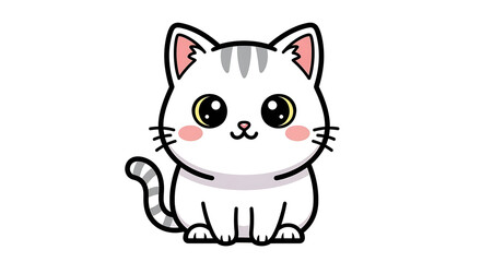 Obraz premium かわいい猫と子猫のイラスト – 癒し系で可愛らしい動物イラスト