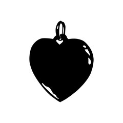minimalist heart locket silhouette