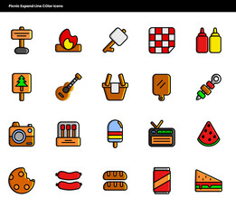 Picnic Expand Line Color Icons