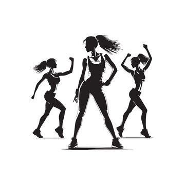 Minimalist Zumba women silhouette - Zumba women Vector - Zumba women Illustration.