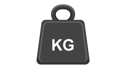 Kilogram weight icon isolated on white background representing measurement unit